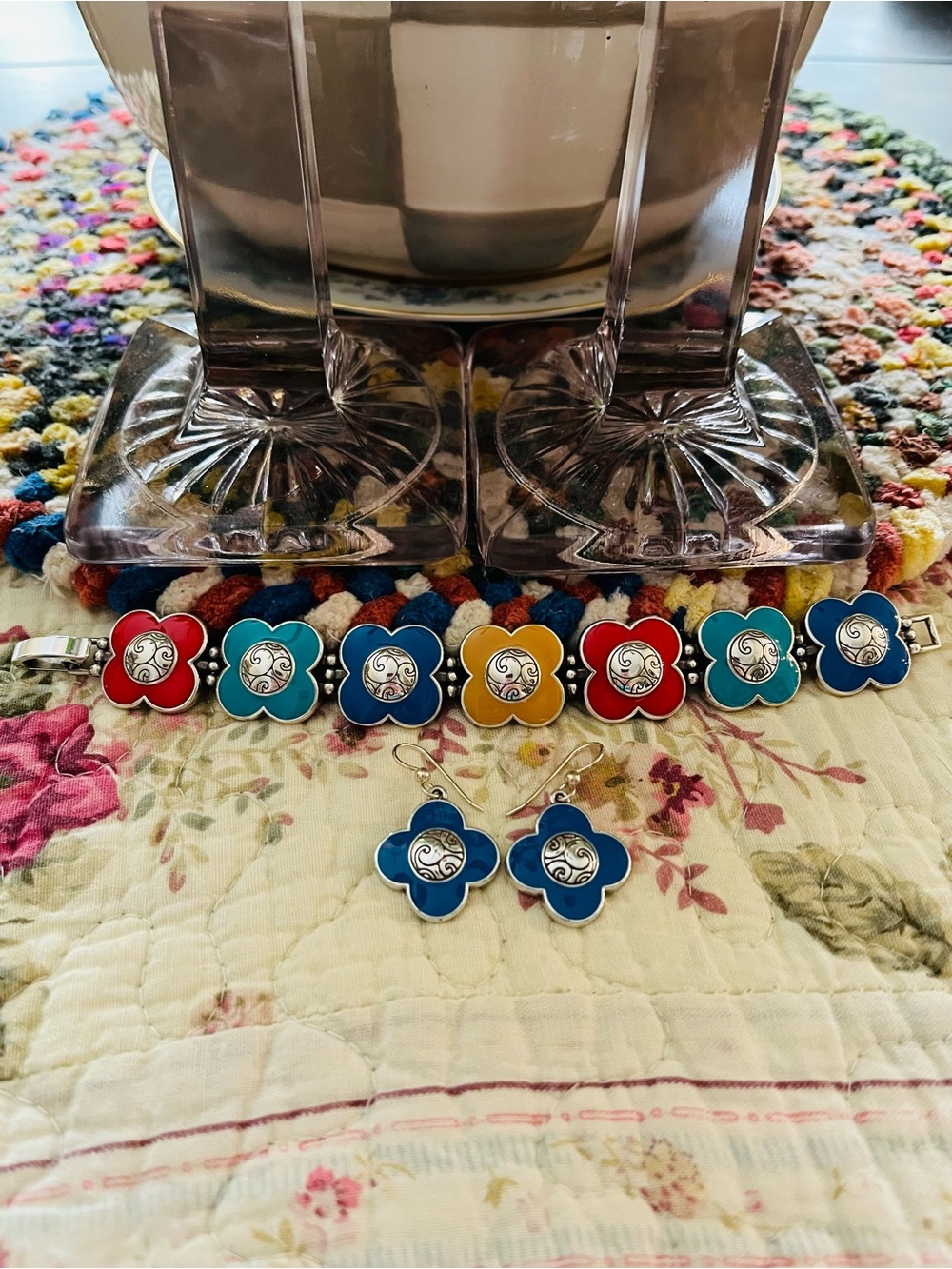 Brighton / Enamel Bracelet and Earrings